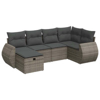 Thumbnail for 6-tlg. Garten-Sofagarnitur mit Kissen Grau Poly Rattan