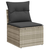 Thumbnail for 6-tlg. Garten-Sofagarnitur mit Kissen Hellgrau Poly Rattan