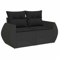 Thumbnail for 7-tlg. Garten-Sofagarnitur mit Kissen Schwarz Poly Rattan
