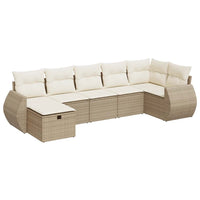Thumbnail for 7-tlg. Garten-Sofagarnitur mit Kissen Beige Poly Rattan