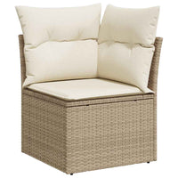 Thumbnail for 7-tlg. Garten-Sofagarnitur mit Kissen Beige Poly Rattan
