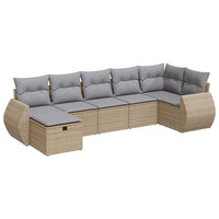 Thumbnail for 7-tlg. Garten-Sofagarnitur mit Kissen Beige Poly Rattan