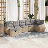 Thumbnail for 7-tlg. Garten-Sofagarnitur mit Kissen Beige Poly Rattan