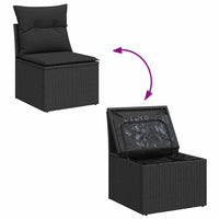 Thumbnail for 8-tlg. Garten-Sofagarnitur mit Kissen Schwarz Poly Rattan
