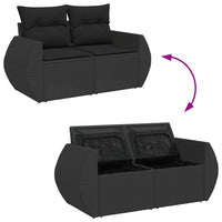 Thumbnail for 8-tlg. Garten-Sofagarnitur mit Kissen Schwarz Poly Rattan