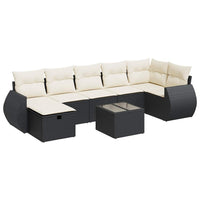 Thumbnail for 8-tlg. Garten-Sofagarnitur mit Kissen Schwarz Poly Rattan