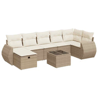 Thumbnail for 8-tlg. Garten-Sofagarnitur mit Kissen Beige Poly Rattan