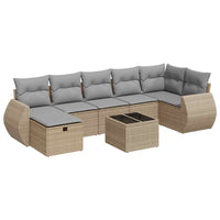 Thumbnail for 8-tlg. Garten-Sofagarnitur mit Kissen Beige Poly Rattan