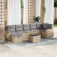 Thumbnail for 8-tlg. Garten-Sofagarnitur mit Kissen Beige Poly Rattan