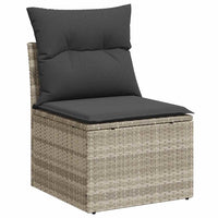 Thumbnail for 8-tlg. Garten-Sofagarnitur mit Kissen Hellgrau Poly Rattan