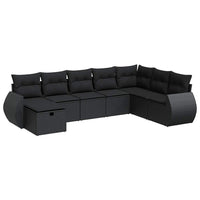 Thumbnail for 8-tlg. Garten-Sofagarnitur mit Kissen Schwarz Poly Rattan