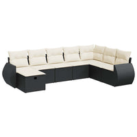 Thumbnail for 8-tlg. Garten-Sofagarnitur mit Kissen Schwarz Poly Rattan