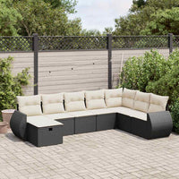 Thumbnail for 8-tlg. Garten-Sofagarnitur mit Kissen Schwarz Poly Rattan