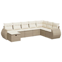 Thumbnail for 8-tlg. Garten-Sofagarnitur mit Kissen Beige Poly Rattan