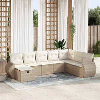 Thumbnail for 8-tlg. Garten-Sofagarnitur mit Kissen Beige Poly Rattan