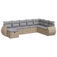 Thumbnail for 8-tlg. Garten-Sofagarnitur mit Kissen Beige Poly Rattan