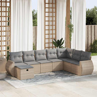 Thumbnail for 8-tlg. Garten-Sofagarnitur mit Kissen Beige Poly Rattan
