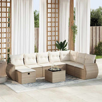 Thumbnail for 9-tlg. Garten-Sofagarnitur mit Kissen Beige Poly Rattan