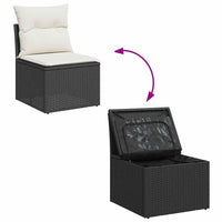 Thumbnail for 4-tlg. Garten-Sofagarnitur mit Kissen Schwarz Poly Rattan