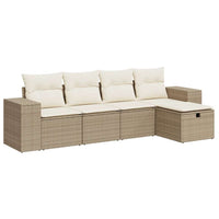 Thumbnail for 5-tlg. Garten-Sofagarnitur mit Kissen Beige Poly Rattan