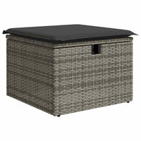 Thumbnail for 6-tlg. Garten-Sofagarnitur mit Kissen Grau Poly Rattan