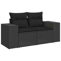 Thumbnail for 7-tlg. Garten-Sofagarnitur mit Kissen Schwarz Poly Rattan