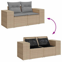 Thumbnail for 7-tlg. Garten-Sofagarnitur mit Kissen Beige Poly Rattan