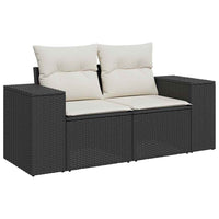 Thumbnail for 7-tlg. Garten-Sofagarnitur mit Kissen Schwarz Poly Rattan