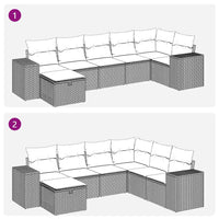 Thumbnail for 7-tlg. Garten-Sofagarnitur mit Kissen Beige Poly Rattan