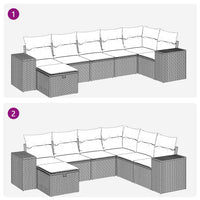 Thumbnail for 7-tlg. Garten-Sofagarnitur mit Kissen Beige Poly Rattan