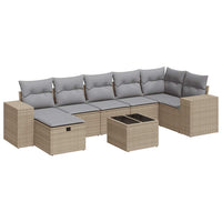 Thumbnail for 8-tlg. Garten-Sofagarnitur mit Kissen Beige Poly Rattan