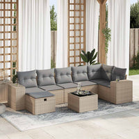 Thumbnail for 8-tlg. Garten-Sofagarnitur mit Kissen Beige Poly Rattan