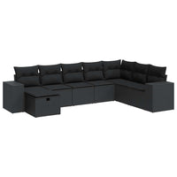 Thumbnail for 8-tlg. Garten-Sofagarnitur mit Kissen Schwarz Poly Rattan