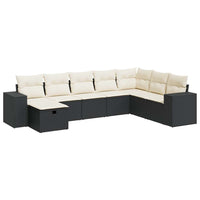 Thumbnail for 8-tlg. Garten-Sofagarnitur mit Kissen Schwarz Poly Rattan