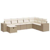 Thumbnail for 8-tlg. Garten-Sofagarnitur mit Kissen Beige Poly Rattan