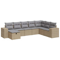 Thumbnail for 8-tlg. Garten-Sofagarnitur mit Kissen Beige Poly Rattan