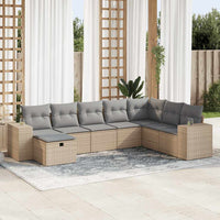Thumbnail for 8-tlg. Garten-Sofagarnitur mit Kissen Beige Poly Rattan