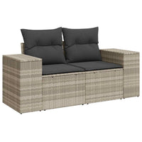 Thumbnail for 8-tlg. Garten-Sofagarnitur mit Kissen Hellgrau Poly Rattan