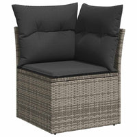 Thumbnail for 9-tlg. Garten-Sofagarnitur mit Kissen Grau Poly Rattan
