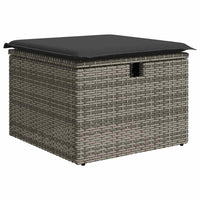 Thumbnail for 9-tlg. Garten-Sofagarnitur mit Kissen Grau Poly Rattan