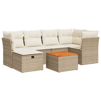 Thumbnail for 7-tlg. Garten-Sofagarnitur mit Kissen Beige Poly Rattan