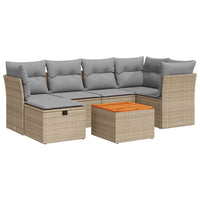 Thumbnail for 7-tlg. Garten-Sofagarnitur mit Kissen Beige Poly Rattan