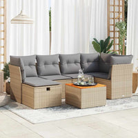 Thumbnail for 7-tlg. Garten-Sofagarnitur mit Kissen Beige Poly Rattan
