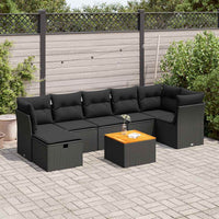 Thumbnail for 8-tlg. Garten-Sofagarnitur mit Kissen Schwarz Poly Rattan