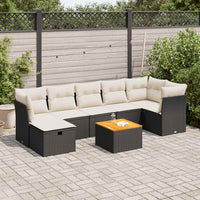 Thumbnail for 8-tlg. Garten-Sofagarnitur mit Kissen Schwarz Poly Rattan