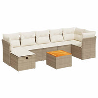 Thumbnail for 8-tlg. Garten-Sofagarnitur mit Kissen Beige Poly Rattan