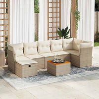 Thumbnail for 8-tlg. Garten-Sofagarnitur mit Kissen Beige Poly Rattan