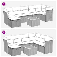 Thumbnail for 8-tlg. Garten-Sofagarnitur mit Kissen Beige Poly Rattan
