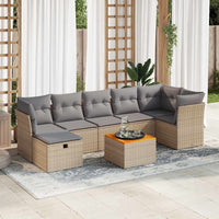 Thumbnail for 8-tlg. Garten-Sofagarnitur mit Kissen Beige Poly Rattan