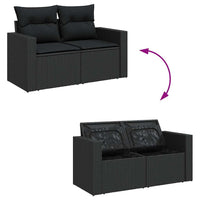 Thumbnail for 6-tlg. Garten-Sofagarnitur mit Kissen Schwarz Poly Rattan